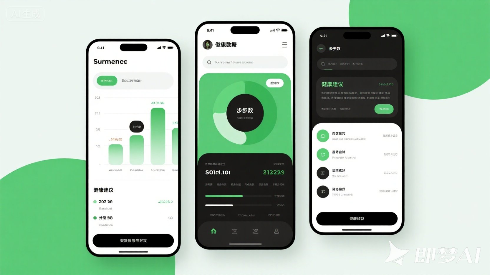 健康应用界面设计占位图